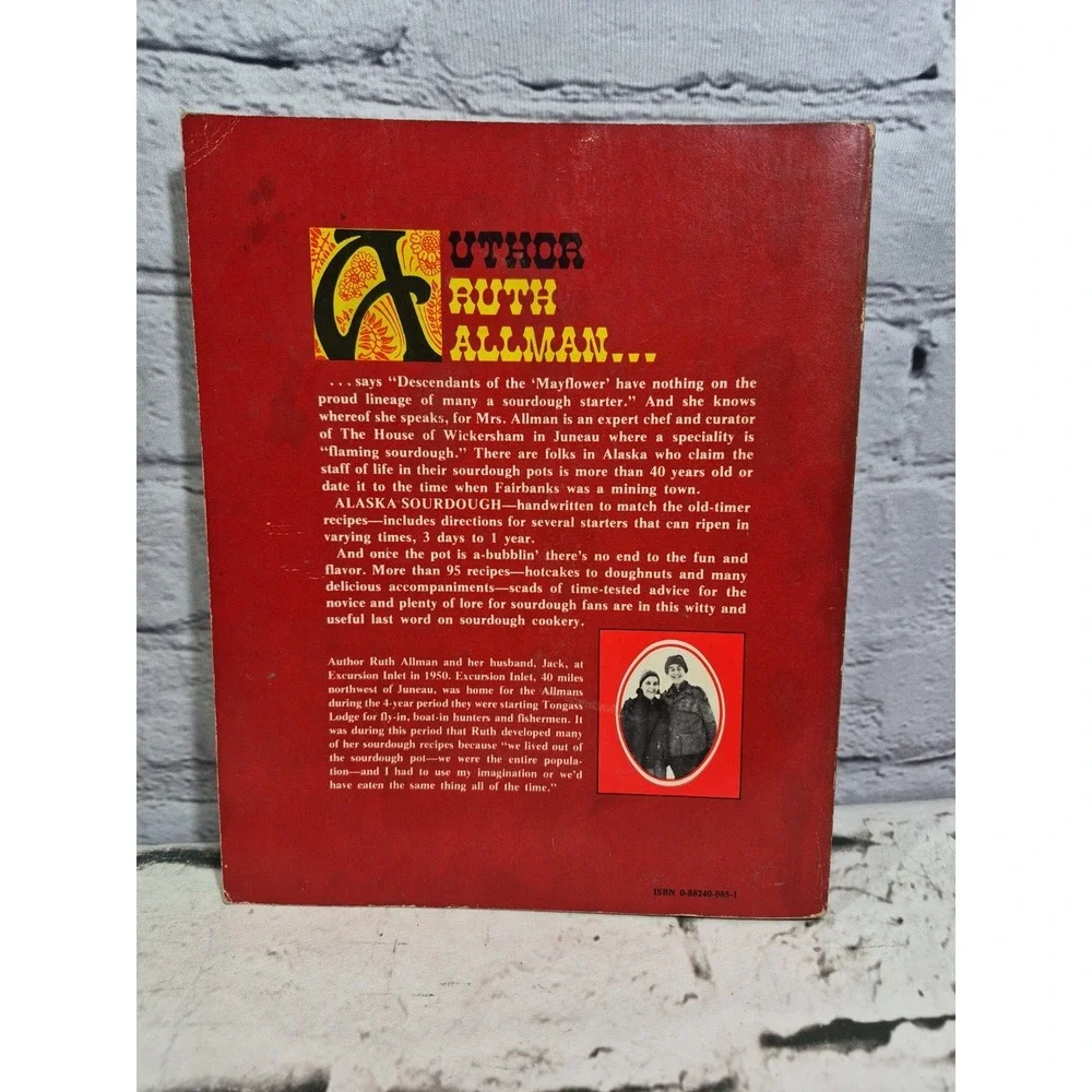 Ruth Allman Alaska Sourdough‎ Hardback cookbook 1976 (4th Print)